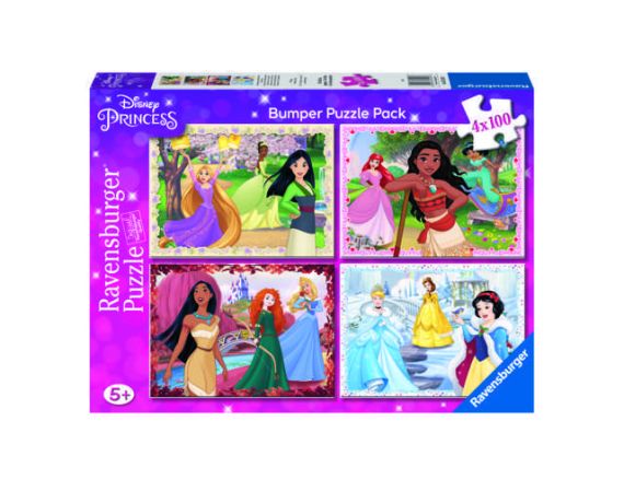 Immagine puzzle 4 Puzzle da 100 Pezzi - Disney Princess