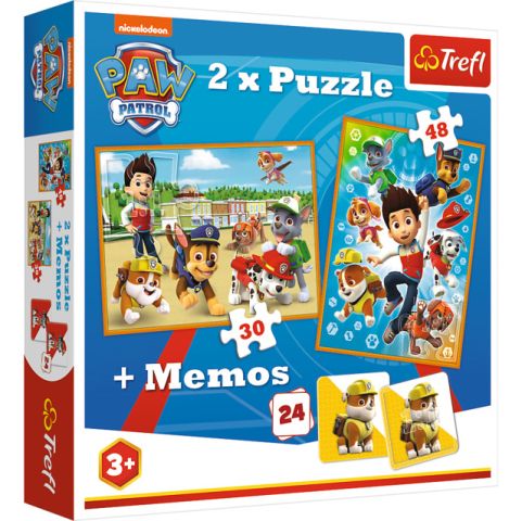 Immagine puzzle 2 Puzzle in 1 + Memos - Paw Patrol al Salvataggio