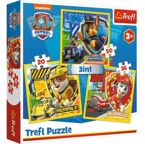 Immagine puzzle 3 Puzzle in 1 - Paw Patrol: Marshall, Rubble e Chase