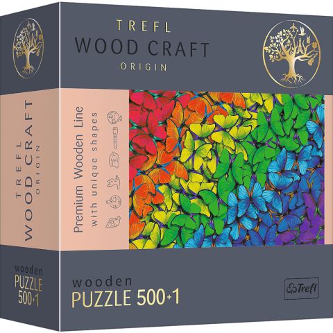 Immagine puzzle Puzzle da 501 Pezzi Woodcraft - Farfalle Arcobaleno