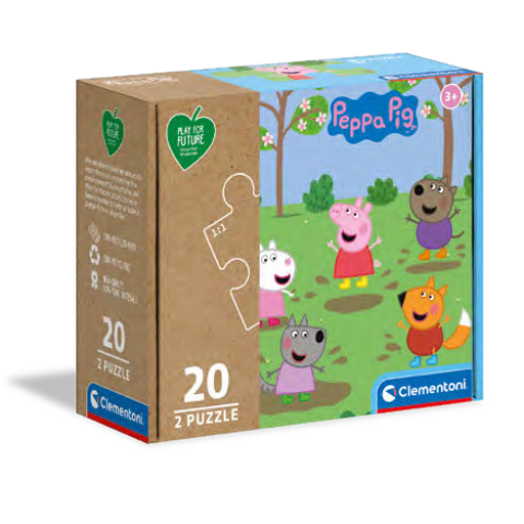 Immagine puzzle 2 Puzzle da 20 Pezzi Play For Future - Peppa Pig