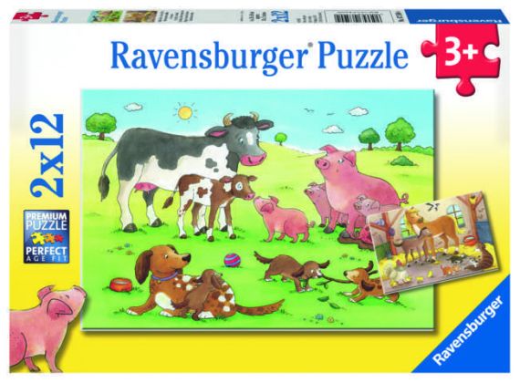 Immagine puzzle 2 Puzzle da 12 Pezzi - Famiglie Animali
