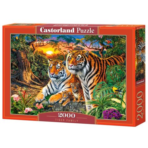Immagine puzzle Puzzle da 2000 Pezzi - Famiglia di Tigri