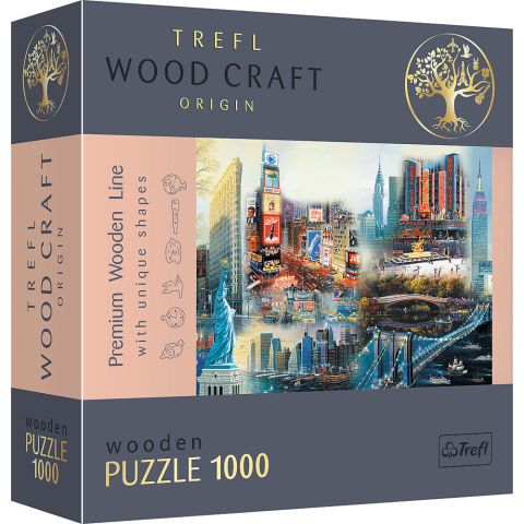 Immagine puzzle Puzzle da 1000 Pezzi Woodcraft - New York: Collage