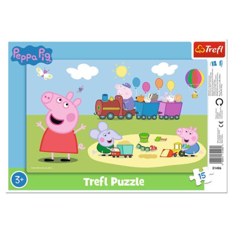 Immagine puzzle Puzzle da 15 Pezzi con Cornice - Peppa Pig: Il Treno Felice