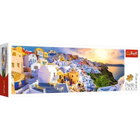Immagine puzzle Puzzle da 1000 Pezzi Panorama - Sunset in Santorini, Greece