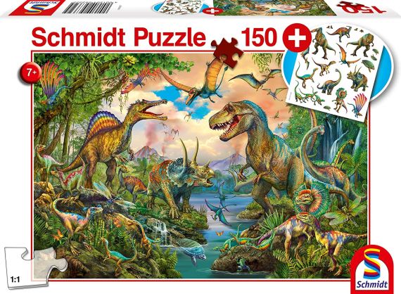 Immagine puzzle Puzzle da 150 Pezzi con Gadget - Dinosauri Selvaggi