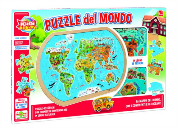 Immagine puzzle Puzzle da 36 Pezzi in Legno - Kids Activity: Puzzle del Mondo 45x29 cm