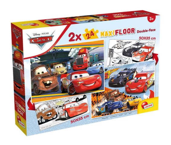 Immagine puzzle 2 Puzzle da 24 Pezzi Maxi Double Face - Cars